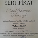 Təhsil nazirindən sertifikat.