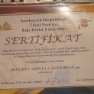 Bakı Dövlət Universiteti fizika müəllimi ixtisası bakalavr ali dərəcəsi