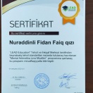 Mental arifmetika üzrə sertifikatım. Diplomumu hazırlığa gələnlərlə paylaşaram