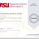 ARIZONA STATE UNIVERSITY TESOL INTERNATIONAL CERTIFICATE (theories of second language acquisition)