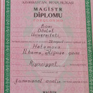 MAGİSTR DİPLOMU